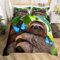 Loussiesd Faultier Bettwäsche Jugendliche Süßes Faultier Bettwäsche Set 135x200cm für Bett Kinder Jungen Mädchen Faultier Schmetterling Bettbezug Set Tiermotiv Betten Set mit 1 Kissenbezug 80x80 cm