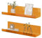 RRG Schweberegale aus Acryl, 38,1 cm, 2 Stück, schwebendes Bücherregal, Wandmontage, Ausstellungsregal für Bücher, Kinderzimmer, Schlafzimmer, Badezimmer, Wohnzimmer (Orange)