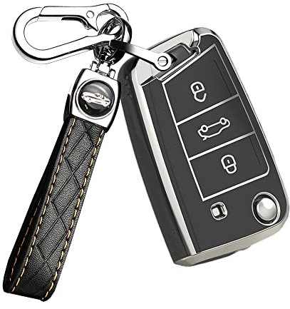 ontto Autoschlüssel Hülle Passt für Audi Schlüsselhülle Weiche TPU Schutzhülle Schlüsselanhänger Passt für Audi Audi A1 Sportback A1 Sportback 30 35 40 TFSI S-Line Schlüsselschutzhülle- Schwarz