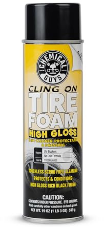 Chemical Guys TVDSPRAY103 Cling On Tire Foam High Gloss 3 in 1 Cleaner, Protectant, & Dressing, Works on Cars, Trucks, SUVs, Motorcycles, RVs & More, 16 fl oz