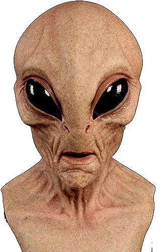 Giftik Realistische 3D-UFO-Maske, Alien-Maske von Scarry Halloween, sichtbare Latex-Kopfbedeckung, Kopfbedeckung, Kostüm, Party-Requisite (D)