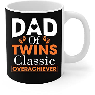 Keramik Tasse Vater Der Zwillinge Klassischer Überflieger Cooler Zwillingsvater Lustig Kaffeebecher Mehrfarbig Becher Für Kaffeeliebhaber Geschenk Kaffee-Tasse 330Ml