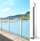 GIVROLDZ Deck Balustradenplattenklemme/Zaunstange, Für Flur Dachgeschoss Treppe Garage Schritte Edelstahl Rostfreier Stahl Glasgeländer-System, Bodenmontage,Mid Post,105cm/41.3 in