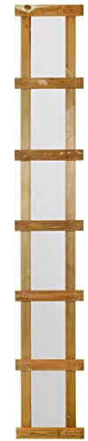 MIRROROUTLET The Trellis - Outside Scandinavian Redwood Garden Wall Fence Mirror 71 X 12 (179.5CM X 29.5CM) Mirror Glass with Wood Trellis Outer. Exclusive, Brown