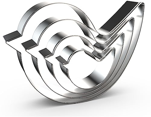 Ausstechformen-Set mit Vogelmotiv, 12,7 cm, 10,2 cm, 7,6 cm, 5,1 cm, 4 Stück, Edelstahl