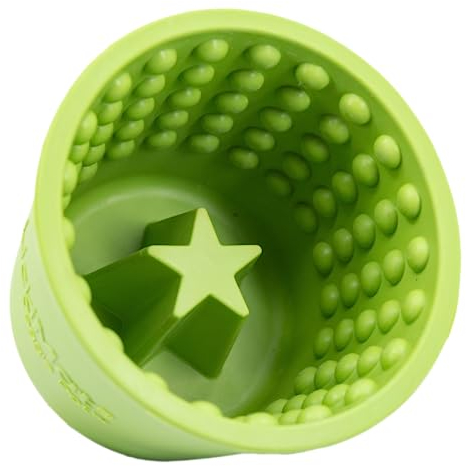 LickiMat Yoggie Pot – Distraction, Fun and Enrichment. Long Lasting Rubber Licking Treat Dispenser for All Dog Sizes and Slow Feeder for Small Dogs. The Newest LickiMat, Green