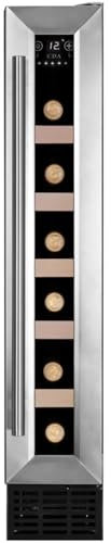 CDA 6 Bottle Capacity Single Zone Freestanding 15cm Under Counter Wine Cooler - Stainless Steel