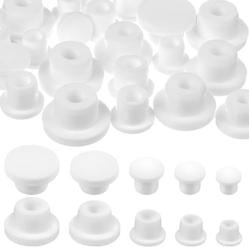 20 Pieces Silicone Salt And Pepper Shaker Stoppers 10, 12, 13, 15, 16 mm Stoppers for Salt and Pepper Shakers, Salt Shaker Plug Replacement Salt and Pepper Shaker Stoppers Plugs for Pots Bottles Pipes