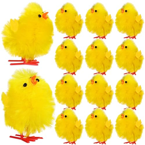 VANZACK 36 Gelbe Mini-OsterküKen: Osterdeko FüR Tisch, Und, Niedliche KüKen Aus Faser Und Kunststoff FüR FrüHling Und Festliche AtmosphäRe