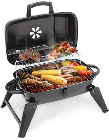 DKIEI Portable Barbecue Grill, Tabletop Outdoor Barbeque Grill Smoker