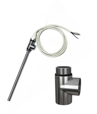 Radiator Dual Fuel Towel Rail Electric Heating Element Kit Conversion Set Includes 400w Radiator T-Piece - Chrome