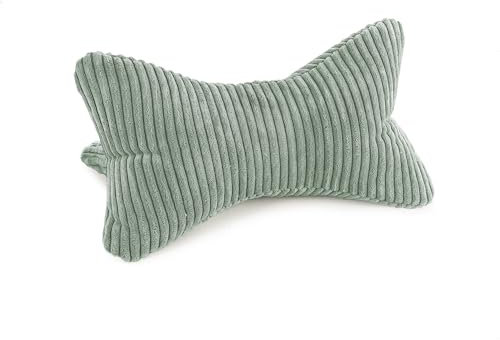 Bookiepad Leseknochen, Nackenrolle Cozy Shara, im Cord Design, ergonomische Form für Nacken- oder Lendenstütze, 42 x 22 cm, Flexible Stütze für Bücher, E-Books oder Tablets (Farbe Salbei)