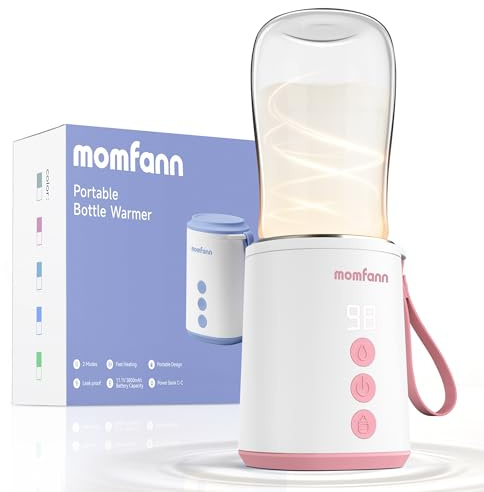 MOMFANN Portable Bottle Warmer, Travel Baby Bottle Warmer for Breastmilk On The Go, Leak-Proof, 2 Modes Fast Heating