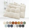 Lsjoaw 2er Set Sitzkissen 40x40x6cm Polster Auflage Gemütliche Stuhlkissen mit Bindebänder Sitzpolster Stuhlauflage Sitzpolster für Gartenstuhl Küche oder Esszimmer Quadrat Cordstoff Weiß