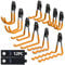 3-H 12 Ganchos de Garaje Resistentes,gancho pared y Organizador de Cables,Herramientas, Cuerdas(naranja)