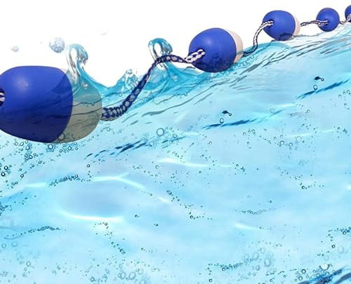 Schwimmende Sicherheitstrennleine für Schwimmbecken, 3,3 bis 60 Fuß langes Anti-Wellen-Sicherheitsseil für Schwimmbecken mit Haken zum Trennen von Bahnen für Schwimmwettbewerbe im flachen Wasser (12