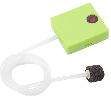 Shinekoo Bomba de aire de acuario ultra silenciosa, aireador de oxígeno con piedra de aire, salida única, celda seca, funciona con pilas, bomba de oxígeno, compresor de aire