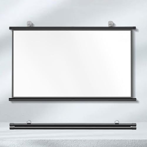 Schermo Di Proiezione Avvolgibile Manuale, Telo for Proiettore Avvolgibile 30-72 Pollici, Ideoproiezione 3D Full HD 4K, Schermo for Proiezione Proiettore Home Cinema Schermo for Tende A Rullo(4:3,30)