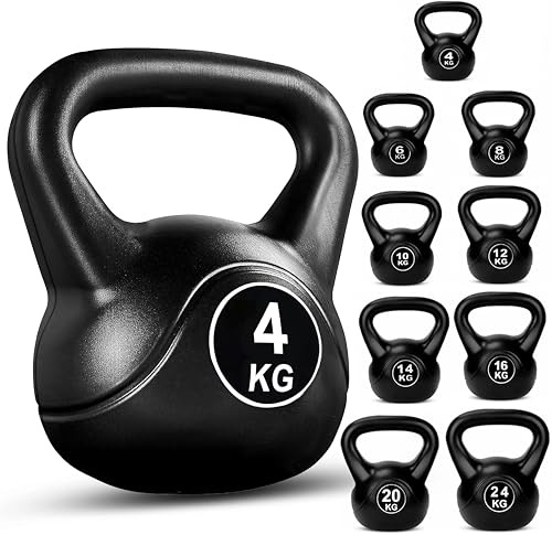 FK Sports Kettlebells 4KG, 6KG, 8KG, 10KG, 12KG,14KG, 16KG, 20KG, 24KG | Heavy Weight Kettle Bell For Strength Cardio Training | Kettlebell for Home & Gym Fitness, Workout