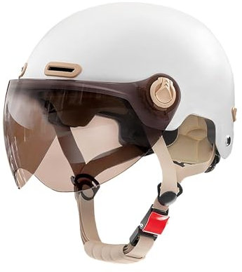 Adults Helmet | Half Helmet with Goggle for Men Women Cycling Scooter Helmets with Removable Sun Visor | Electric Scooter Helmets