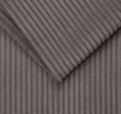 TAPHICEROS Cord Stoff, Dunkel Grau, 100cm x 142cm, Meterware, Polsterstoff Material, Möbelstoff, Dicker Rippenstoff, Kord-Stoff, Bezugsstoff, Dekostoff für DIY Möbel Sofa Couch Kissenbezüge Kleidung