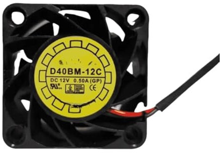 Ventilador D40BM-12C de 4 cm y 40 mm, 40 x 40 x 20 mm, CC 12 V, 0,40 A, con doble rodamiento de bolas, for fuente de alimentación industrial.