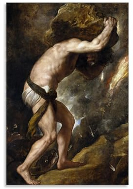 XuXueCC Tizian Wandkunstdrucke, Gemälde, Poster, Sisyphus-Kunstwerke, Bilddruck, Wandkunst, Gemälde, Leinwand, Geschenk, Dekoration, Zuhause, dekorativ, ungerahmt, 30 x 45 cm
