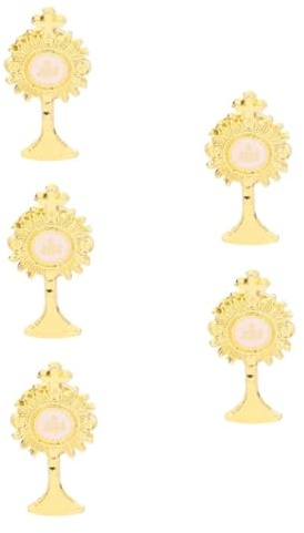 Warmhm 5pcs Gold Tone Chalice Cross Lapel Pin for First Holy Communion Catholic Religious Breastpin with Elegant Design Meaningful Baptism and Confirmation Ceremonies