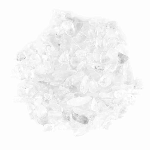 Hapivida Chips de Piedra Caído, Pequeña Roca de Cuarzo de Cristal de Forma Irregular Chips Caído de Piedra Triturada de Grava de Acuario para Jardín de Peces Decoración Mapas Flores (Cristal Blanco)