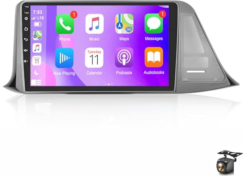 Android 15 Autoradio für CHR 2016â€“2019 Radio kabelloses Carplay Android Auto 9-Zoll-Touchscreen mit GPS Navi Mirror Link Bluetooth WiFi DSP FM/RDS Rückfahrkamera(Color:8 CORE 4+64G)