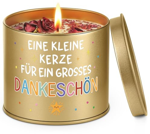 GoMelley Dankeschön Geschenke für Frauen, Kerze mit Spruch, 10OZ, Lavendel | Danke Geschenk, Kleines Dankeschön Geschenk für Mama, Oma, Kollegin, Lehrerin, Erzieherin
