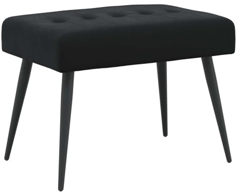 vidaXL Bank mit Knopfheftung Schwarz 60 x 40 x 45 cm Samt