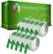 Printing Pleasure 10x Grün Prägebänd S0898160 Prägeetiketten für Dymo Junior S0717900 & Omega S0717930 Prägegeräte | 9mm x 3m | weißer Druck auf grünem Untergrund