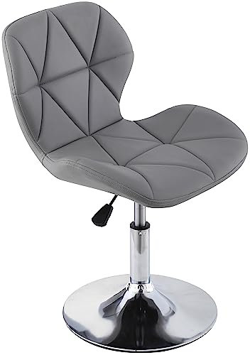 Charles Jacobs Static Swivel Geometric Design Chair with Adjustable Height - Grey PU