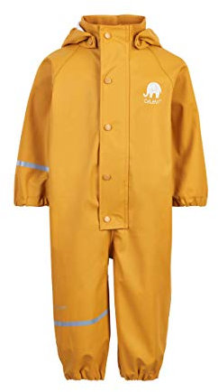CELAVI Unisex Basic PU rain Suit Regenmantel, Gelb, 90