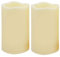 2 PCS 3 x5 Waterproof Outdoor Battery Operated Flameless LED Pillar Candles with Timer Flickering Plastic Resin Electric Decorative Light for Lantern Patio Garden Home Decor Party Wedding Decoration