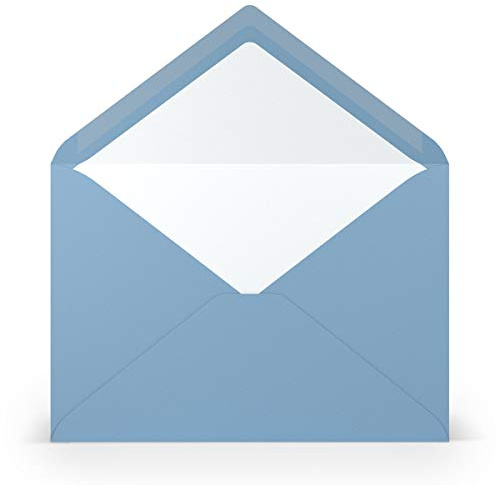 PAPERADO 25 Briefumschläge DIN C5 Dunkelblau gerippt Hell-Blau - 100 g/m² Kuvert Ohne Fenster 15,7 x 22,5 cm - Umschläge mit Nassklebung spitzer Klappe