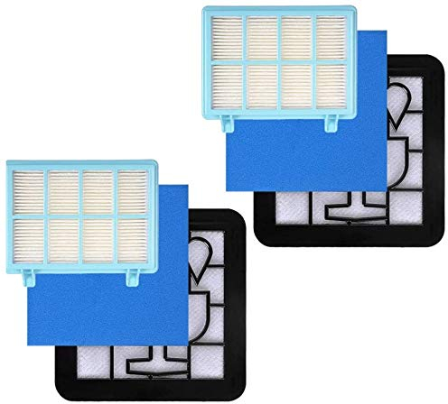 Sillar 2er-Pack Filter Set ersatz für Philips PowerPro Compact Staubsauger Philips FC8010/01, FC9332/09