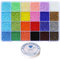 Bala&Fillic Taille 11/0 Perles de rocaille en verre 24 couleurs Environ 14400 pièces dans une boîte Petites perles de rocaille pour la fabrication de bracelets