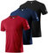 Herren 3er Pack Sport Tshirts Kurzarm Funktionsshirt Laufshirt Mesh Schnelltrocknend Atmungsaktiv Sport T-Shirts Sommer Fitness Trainingsshirt Running Shirts für Männer Black/Navy/Red-3P01-S