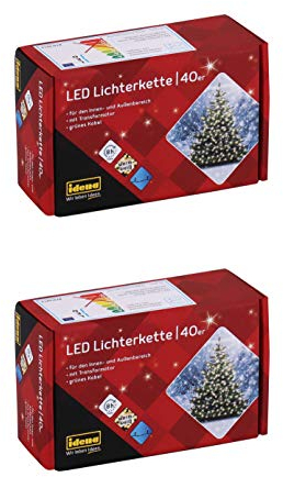 Idena 8325056 - LED Lichterkette mit 40 LED in warm weiß, mit 8 Stunden Timer Funktion, Innen und Außenbereich,ca. 11,9 m [Energieklasse A++] (2)