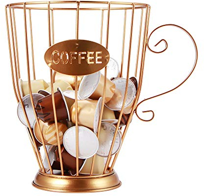 TIEMORE Kaffeekapselkorb, Organizer für Kaffeepads, Kaffeekapselhalter, originelles Design, Getränkehalter K, Organizer für Kaffeepads im Vintage-Stil, für Hotel von Kaffee zu Hause