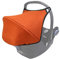 BAMBINIWELT Sonnenverdeck UV50+ für Maxi-Cosi CABRIO FIX MELIERT + GRATIS Gurtpolster (orange meliert)