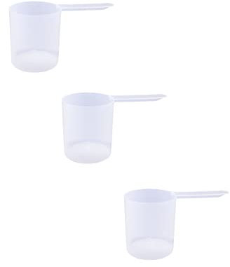 Plastic Measuring Scoop, (148 cc | 0.625 Cups | 5 Oz. | 148 mL) Long Handle Spoons for Powders and Granules, Coffee, Pet Food, Grains, Protein, Spices and Other Dry Goods (Pack of 3)
