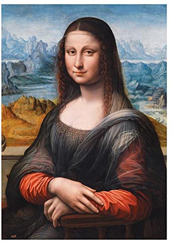 Licnay Diamond Painting Mona Lisa Schwäche Kunsthandwerk DIY 5D Große Geschenk Mosaik Dekoration Strass Stickerei Kreuzstich Full Diamond Full Set Kit,Runder Bohrer,30x40cm