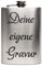 Edelstahl Flachmann 237 ml silber inkl. individuelle Gravur in Schwarz von Paule Black - personalisiertes Geschenk für Geburtstag, Weihnachten, Vatertag, Trauzeugen - 5 Zeilen