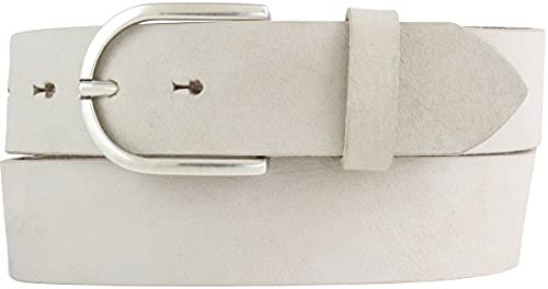BELTINGER Damen-Gürtel aus weichem Vollrindleder Vintage-Look 4 cm | Jeans-Gürtel für Damen 40mm | Ledergürtel Used-Look | Mist 110cm