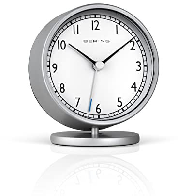 BERING Damen und Herren Alarmclock Quarz Movement - Home Decor Collection mit Kunststoff Glas 90096-245R, Weiß