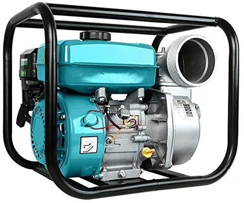 Motopompa a Scoppio Autoadescante con Motore a Benzina 4 Tempi (7,5 CV,32m Altezza Massima dell'Acqua) per Giardinaggio Ed Irrigazione Piscina,Green-4inch