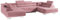 MKS MEBLE Sofa Rosa Wohnzimmer - Wohnlandschaft - U-Form Couch mit Schlaffunktion - Schlafsofa mit Bettkasten - Wohnzimmer U Couch - Polstersofa mit Bettkasten - Gustaw U Rosa Kronos